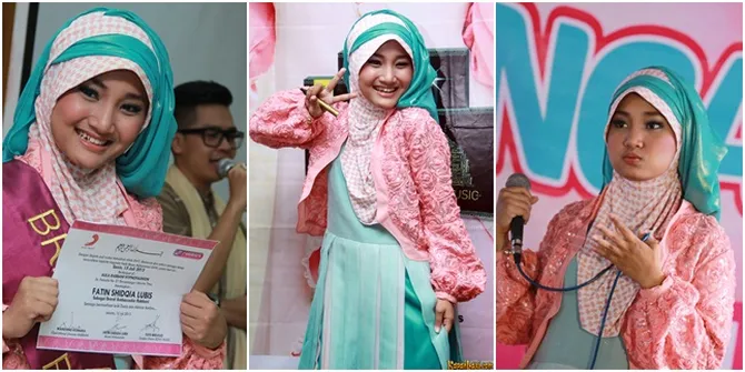 Beragam Pose Manis Fatin Shidqia - Duta Rabbani dan Launching Album