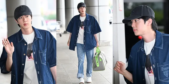 Berangkat ke Jepang, 7 Potret Jin BTS di Bandara - Sang Worldwide Handsome Melongo Aja Ganteng Banget