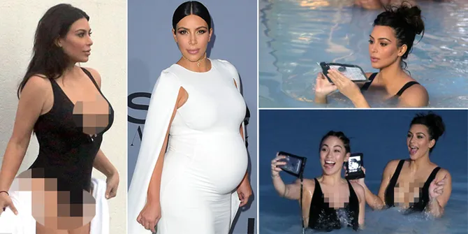 Berendam di Kolam Air Panas, Ini Foto-Foto Seksi Kim Kardashian