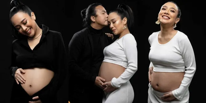 Buah Manis Perjuangan 12 Tahun, 10 Potret Maternity Shoot Dea Ananda Bertema Hitam dan Putih - Bumil Cantik Pamer Bare Baby Bump