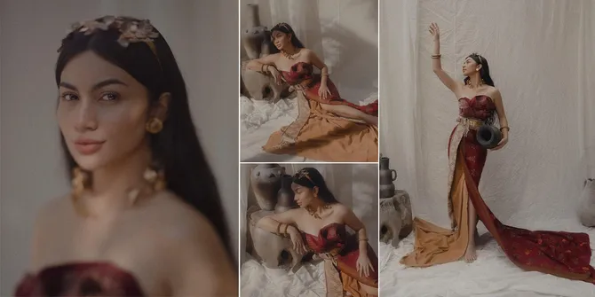 Cantiknya Ariel Tatum Jalani Pemotretan dengan Kain Tenun Khas Bali, Disebut Bak Bidadari Turun dari Kayangan