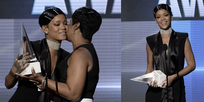 Dari Cantik Hingga Seksi Saat Rihanna Terima Icon Award