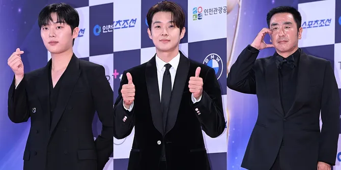 Dari yang Muda Hingga Ahjussi, Potret Aktor Top Korea di Red Carpet Blue Dragon Series Awards 2024