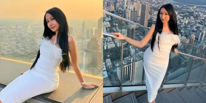 Deretan Foto Lucinta Luna Pamer Gaya Glamor di Menara Skywalk Thailand, Nikmati Pemandangan Indah Kota Bangkok