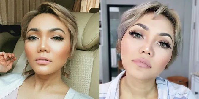 Deretan Foto Penampilan Baru Rina Nose Makin Cantik Eksotis dengan Contact Lens dan Rambut Blonde Pendek