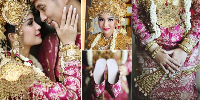 Detail Baju Pengantin Putri Titian di Akad, Mewah Khas Palembang