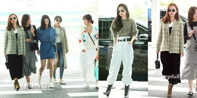 Foto A Pink Fashionable Banget Saat ke Indonesia, Bikin Airport Serasa Catwalk