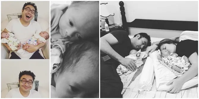 FOTO Bahagianya Cynthia - Surya, Si Kembar Berkumpul di Rumah