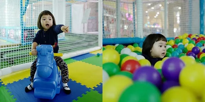 FOTO: Bikin Gemas! Begini Tingkah Lucu Baby Gempi Saat Mandi Bola