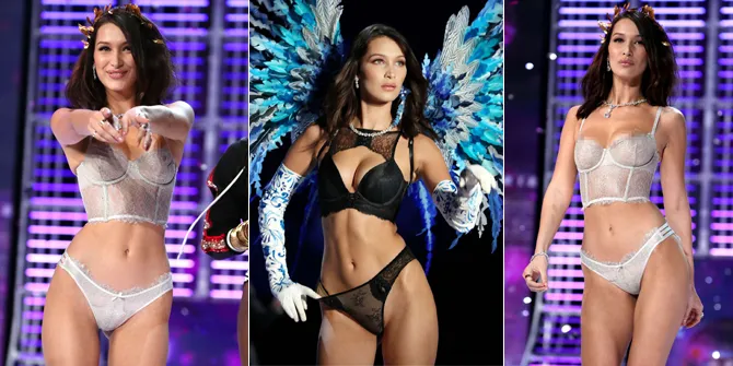 FOTO: Bikin Malu, Bella Hadid Tak Sadar Alami Nip Slip di Catwalk