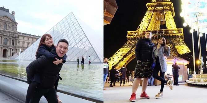 Foto Bulan Madu Gilang Dirga-Adiez, Jalan-Jalan Romantis di Eropa