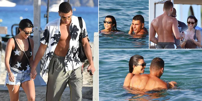 FOTO: Cute Menggemaskan, Kourtney K & Si Brondong Mesra di Pantai