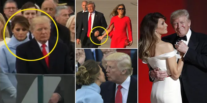 FOTO: Ekspresi & Sikap Awkward Melania Saat Bersama Donald Trump