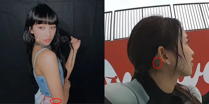 Foto Empat Tato Dita Karang dari Logo Fans Hingga Aksara Jawa, Pernah Ditutup Plester Saat Tampil di Acara Music Show Korea