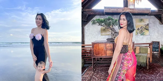 Foto-foto Jessica Iskandar di Pantai Bareng Baby Don, Wajah dengan Hidung Barunya Tetap Jadi Pusat Perhatian