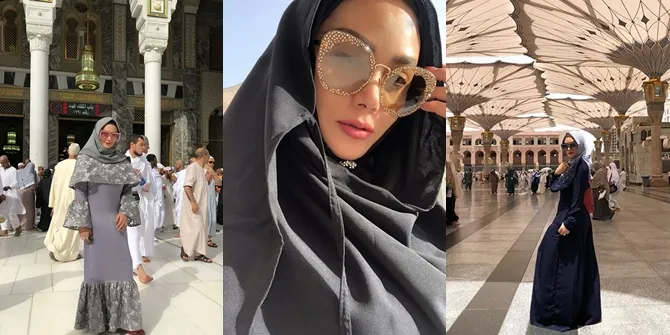 FOTO: Gaya Cantik & Cetar Krisdayanti Pergi Umrah Saat Ramadan