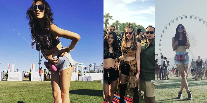 FOTO Gaya Keren Adinda Bakrie Ketika Nonton Coachella, Cantik!