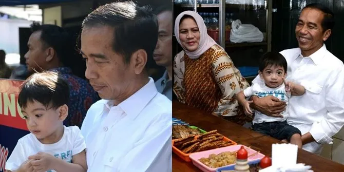 FOTO: Jokowi & Cucunya Jan Ethes, Makan di Warung Soto Langganan