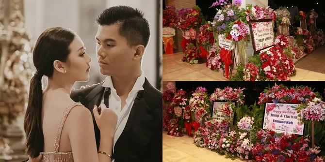 FOTO: Jusup Cayadi & Clarissa Wang Dapat Banyak Karangan Bunga