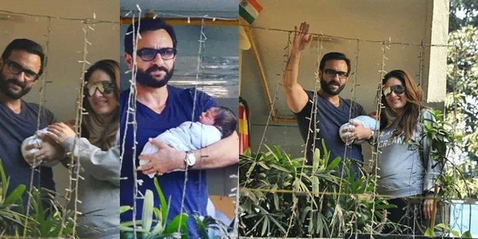 FOTO Kareena, Saif & BabyTaimur Pulang Dari RS, Ramah Sapa Media
