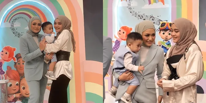 Foto Kebersamaan Putri Delina & Nathalie Holscher di Ultah Adzam, Cium Pipi dan Tangan Mantan Ibu Sambung