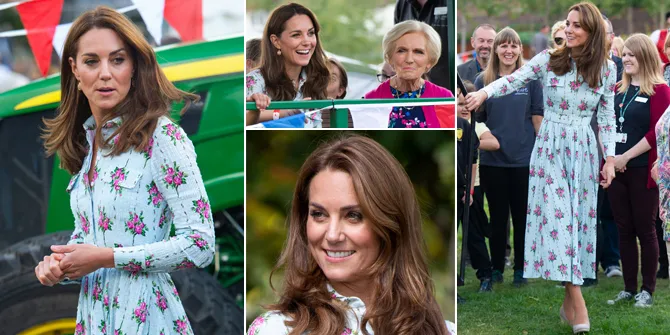FOTO: Kenakan Dress Floral di Taman Istana, Kate Middleton Makin Cantik & Elegan