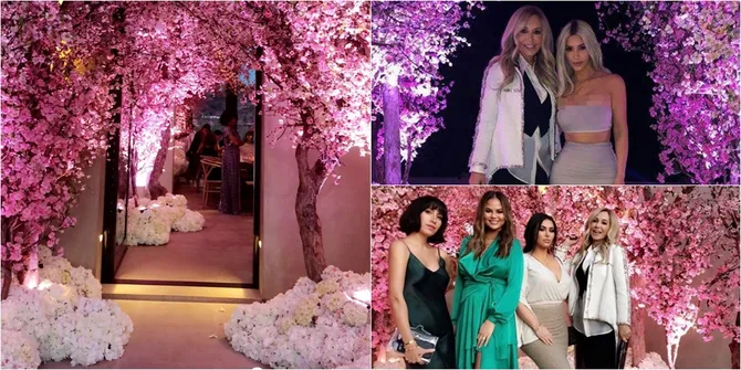 FOTO: Kim Kardashian Gelar Baby Shower Bertema Hutan Sakura