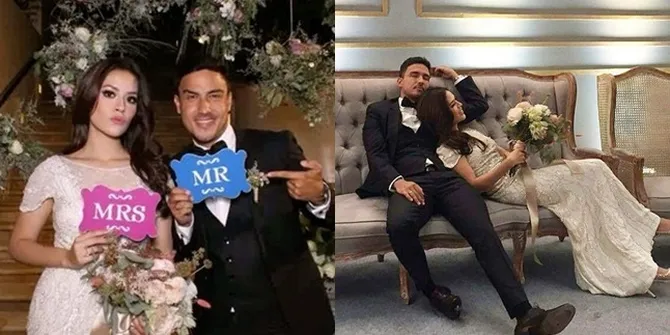 FOTO Kocak - Romantis, Pose Raisa & Hamish di Photo Booth Resepsi