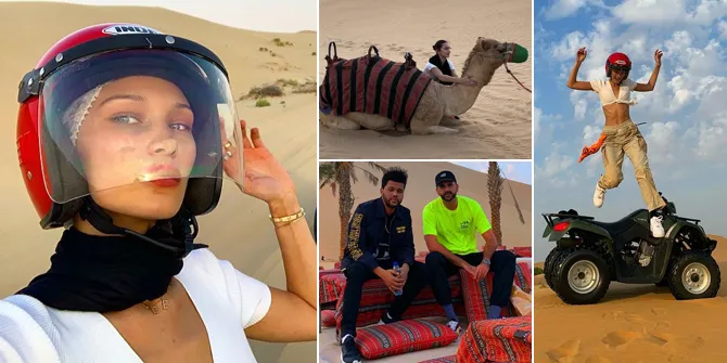 FOTO: Liburan Seru Bella Hadid & The Weeknd ke Abu Dhabi