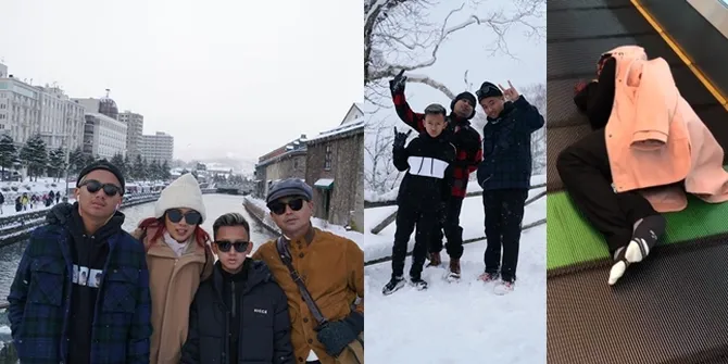 FOTO: Liburan Seru Keluarga Soimah di Jepang, Main Salju Bareng - Tidur di Bawah Meja dan Eskalator