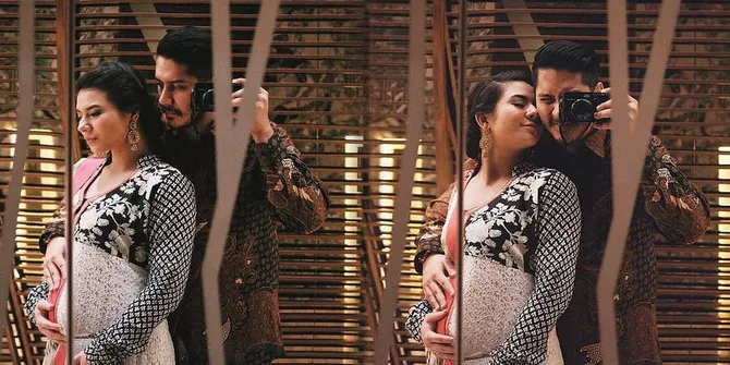 FOTO: Maternity Manis Eriska Rein, Dipeluk Mesra Oleh Sang Suami