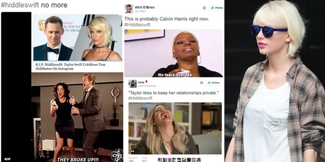 FOTO: Meme Putusnya Taylor Swift & Tom Hiddleston, Bikin Ngakak!