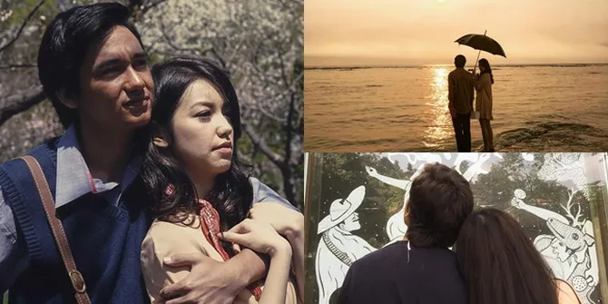 FOTO: Mesranya Velove Vexia dan Adipati Dolken di Bawah Sakura