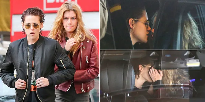 FOTO: Momen Mesra Kristen Stewart & Stella Maxwell Saat Ciuman