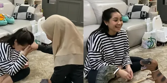 Foto Nagita Slavina Cium Tangan Sus Rini yang Pamit Mudik, Dipuji Tetap Hargai Pegawai Meski Status Sosial Lebih Tinggi