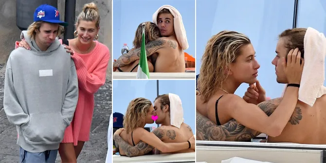 FOTO: Naik Yacht Mewah di Italia, Justin & Hailey Umbar Kemesraan