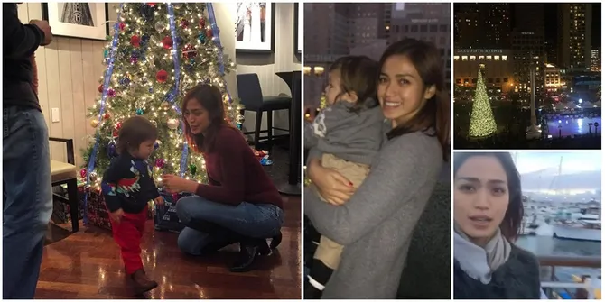 FOTO: Natal Jessica Iskandar di Amerika Bareng Baby El, Hangat
