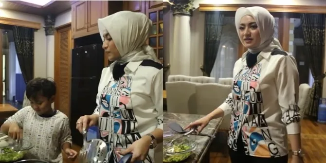 Foto Natalie Holscher Masak Martabak Jam 1 Malam Buat Ferdi Anak Sambungnya, Dapat Hadiah Pelukan!