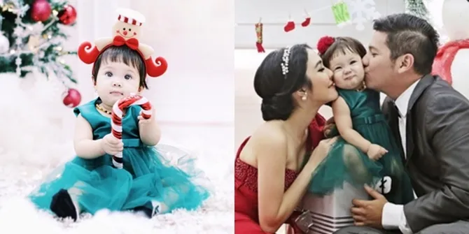 FOTO: Nyengirnya Lucu Parah! Baby Gempi Pemotretan Sambut Natal