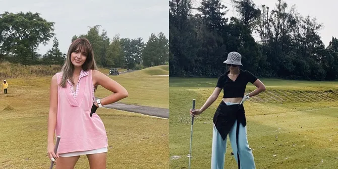 Foto Pose Nia Ramadhani Saat Main Golf, Berterima Kasih Pada Mertua Bisa Coba Lapangan Legendaris di AS