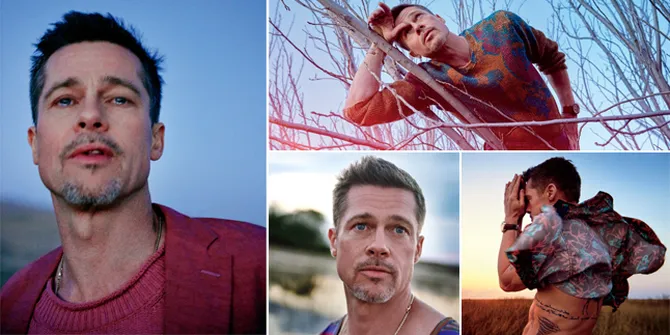 FOTO: Pose-Pose Pilu Brad Pitt Untuk GQ, Melamun Sedih - Nangis