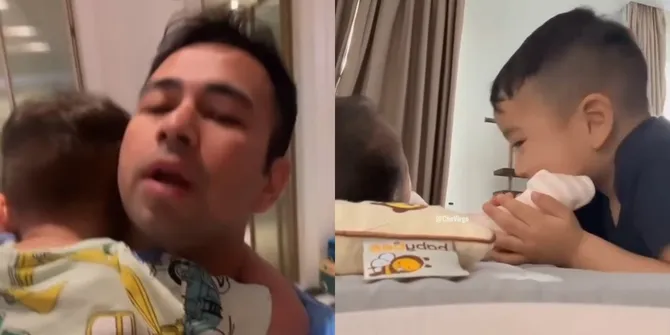 Foto Rayyanza Tunjukkan Sayang Kepada Baby Lily, Tapi Cemburu Lihat Raffi Ahmad Gemes Juga