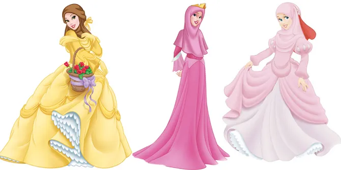 FOTO: Saat Para Princess Disney Berhijab Syar'i, Masih Cantik?