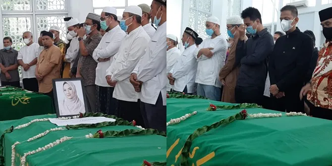 Foto Salat Jenazah Vanessa Angel dan Bibi Ardiansyah, Ada Potret Mendiang Tersenyum Cantik