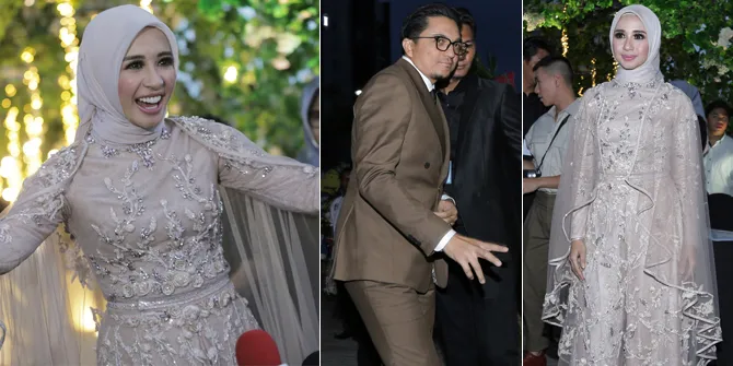 FOTO: Serasi! Laudya Cynthia Bella & Emran Tiba di Pesta Resepsi