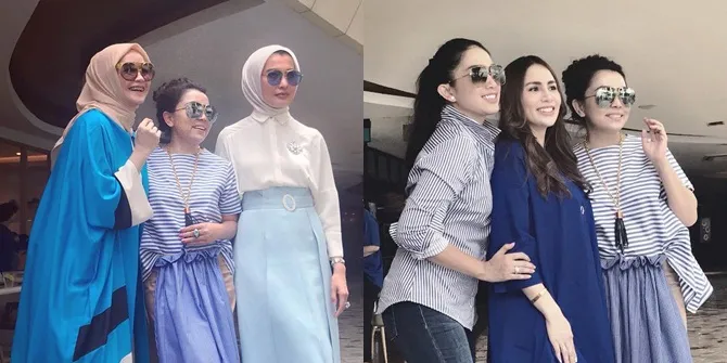 FOTO: Serunya Geng Arisan Mayangsari, Kompak Serba Biru