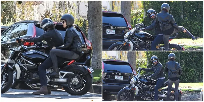 FOTO: So Sweet! Bradley Cooper Bonceng Irina Shayk Naik Motornya