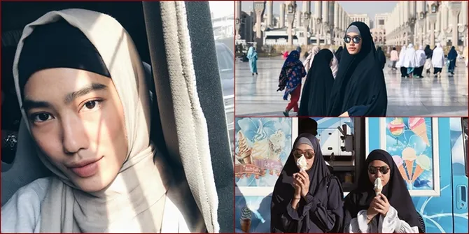 FOTO: Tahun Baruan di Tanah Suci, Alika Cantik Berhijab