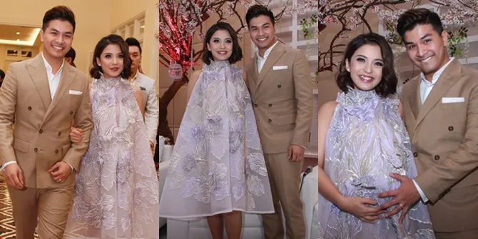 FOTO: Tampil Bergaun Cantik, Glenn Terus Elus Perut Chelsea