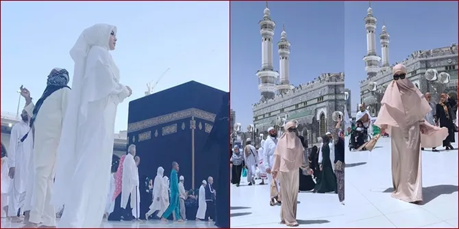 FOTO: Umrah Bareng Keluarga, Syahrini Tutup Aurat Pakai Niqab